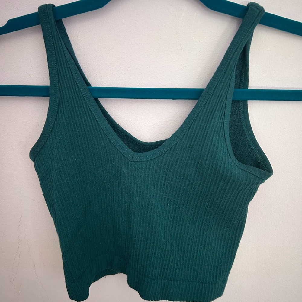 Urban Outfitters Deep Teal Ribbed Tank Top